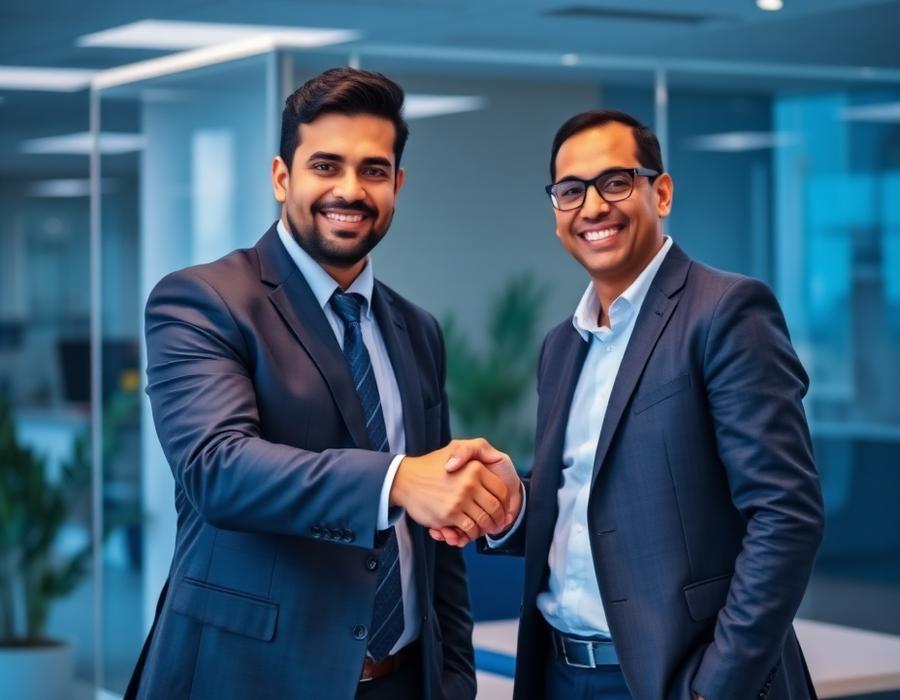 Smart India Insurance agent assisting a client