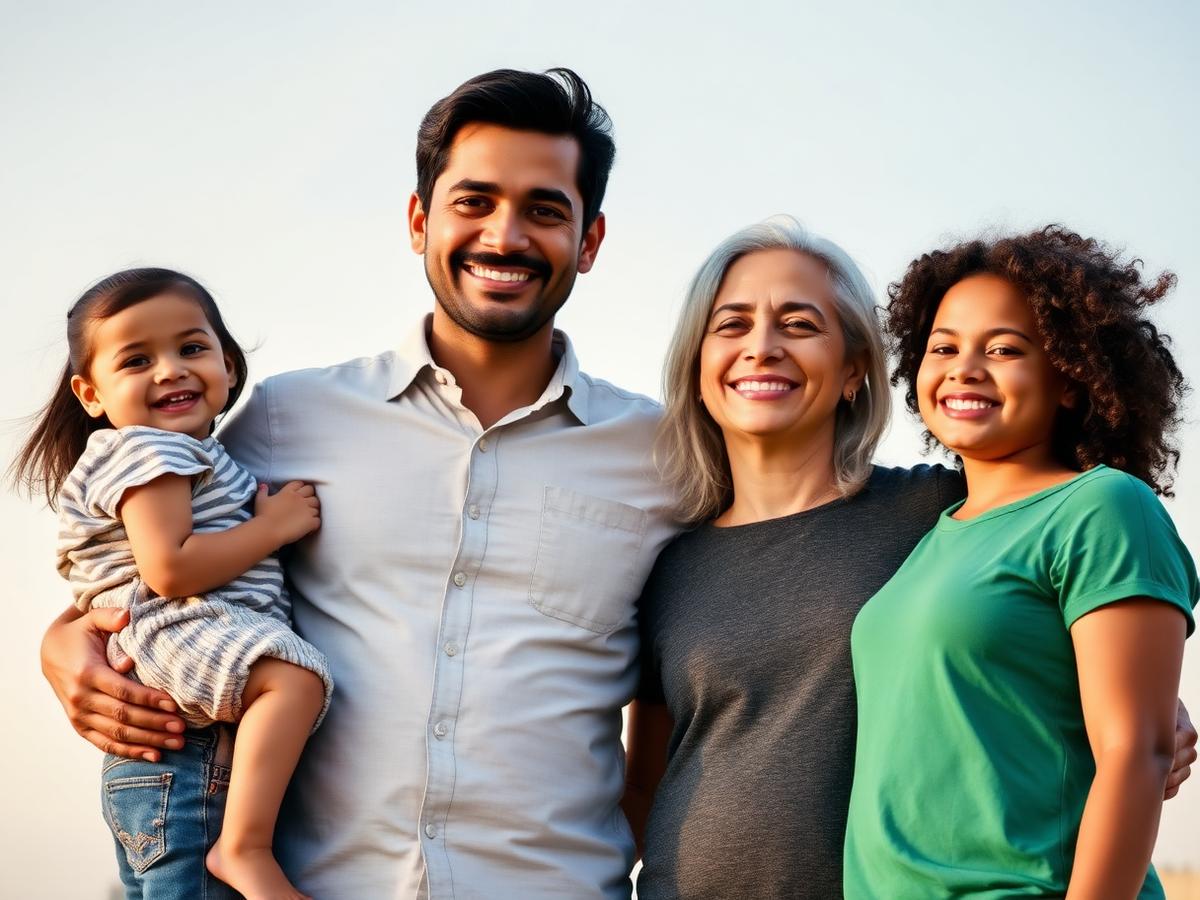 Happy Indian family protected by Smart India Insurance